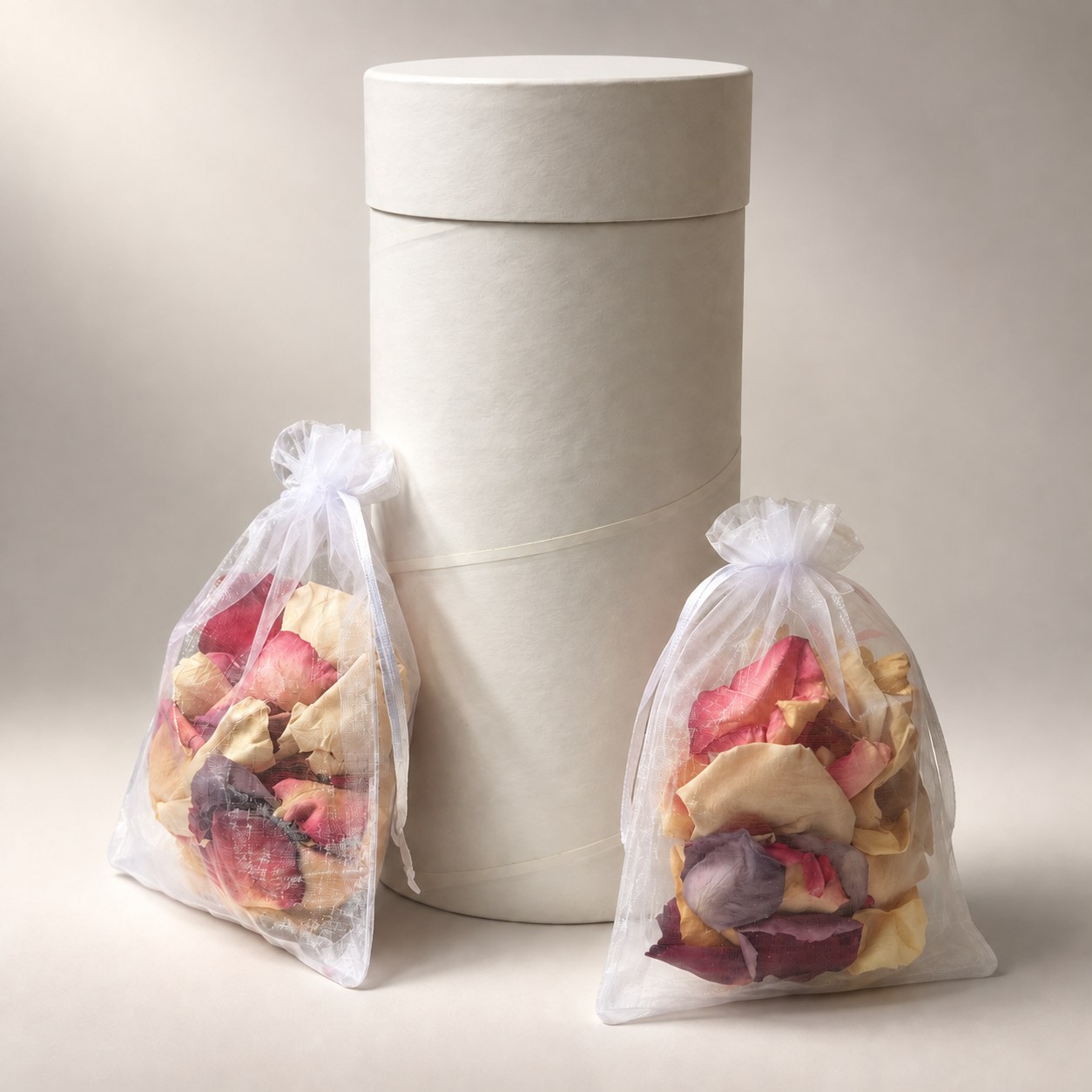 Biodegradable Scattering Urn for Water Burial with 2 Bags of Dried Rose Petals - White - Image 3