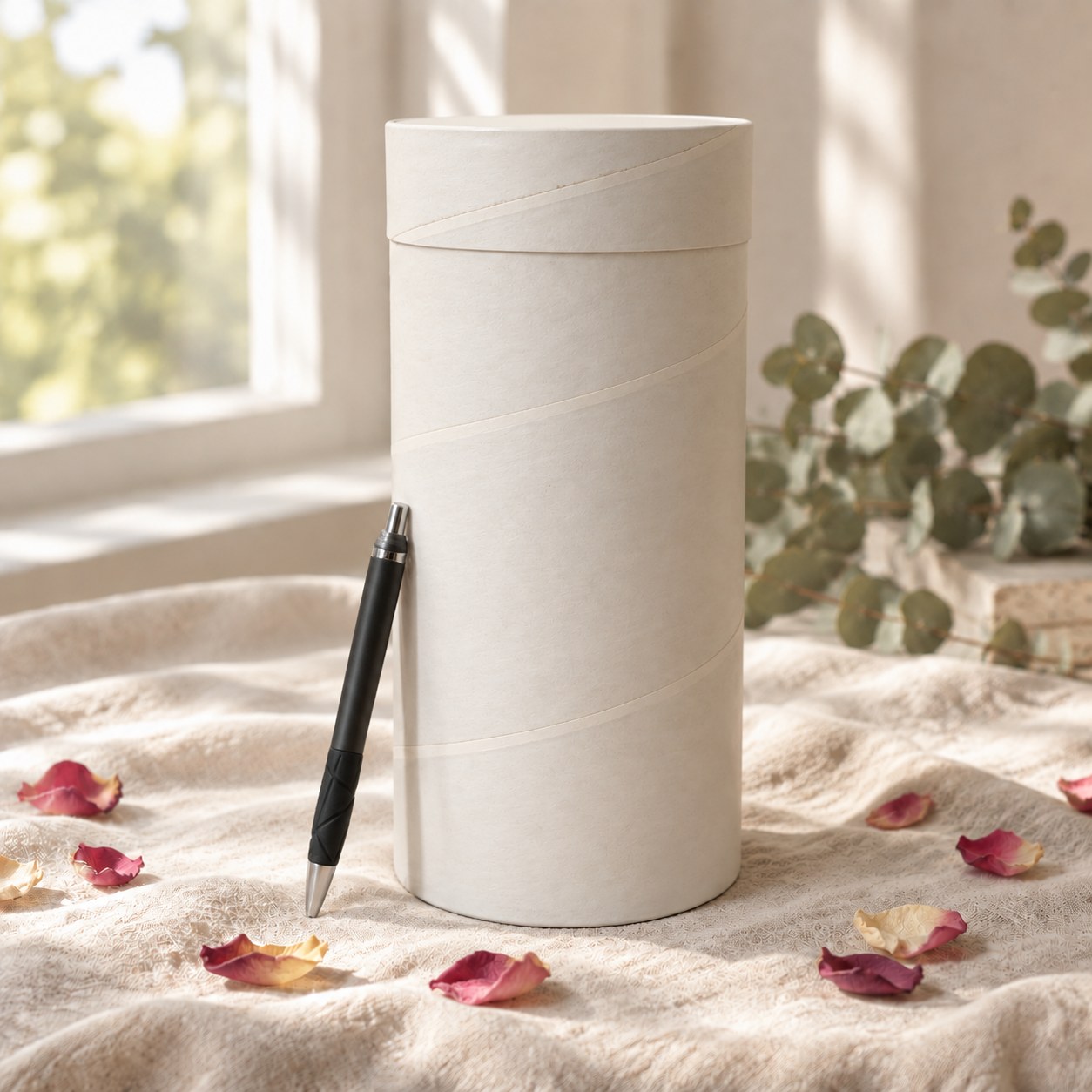 Biodegradable Scattering Urn for Water Burial with 2 Bags of Dried Rose Petals - White - Image 4