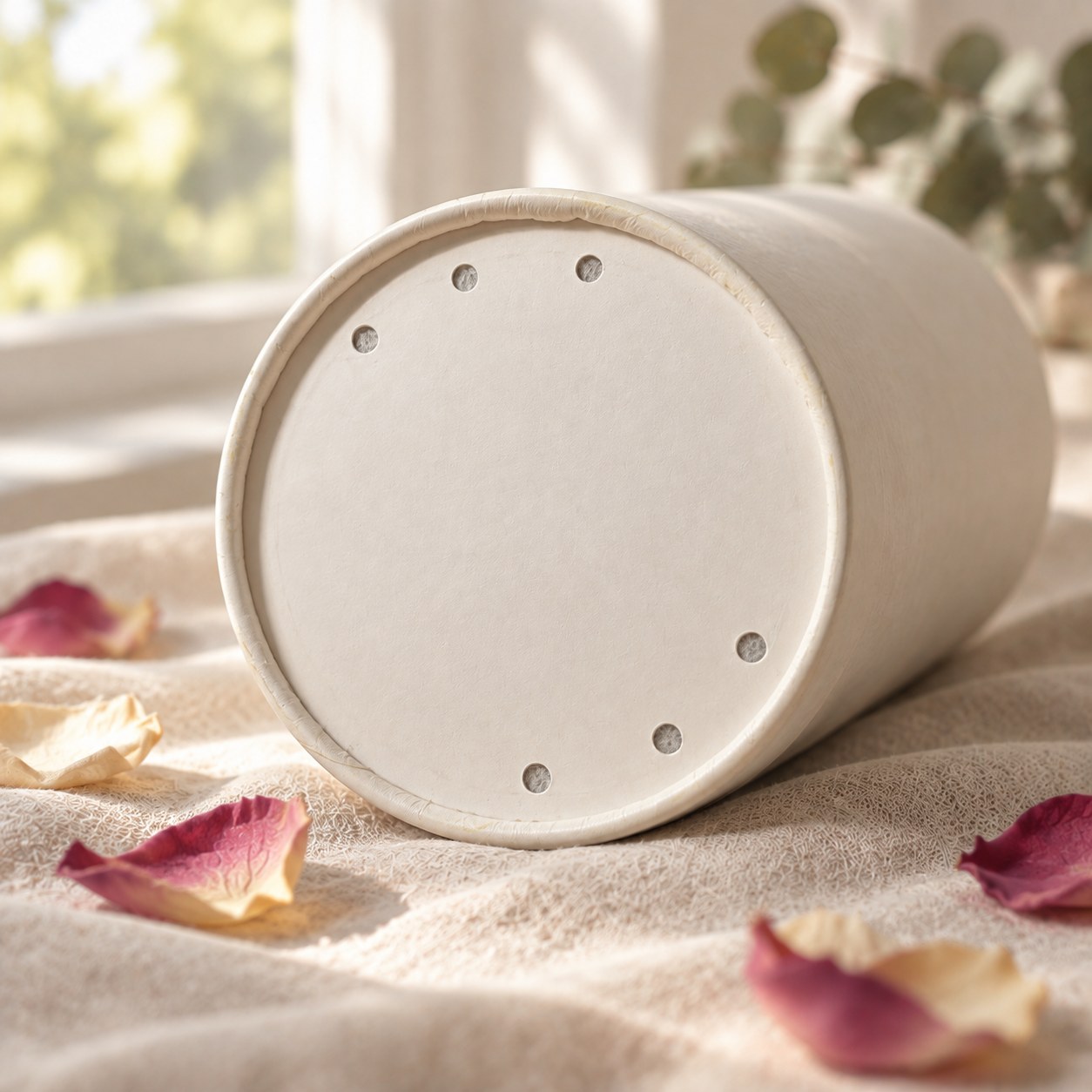 Biodegradable Scattering Urn for Water Burial with 2 Bags of Dried Rose Petals - White - Image 5